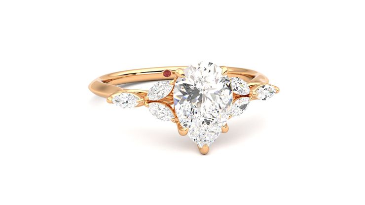 Taylor & Hart Tamora Pear Engagement Ring 360 degree image 2