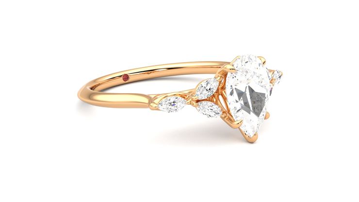 Taylor & Hart Tamora Pear Engagement Ring 360 degree image 5