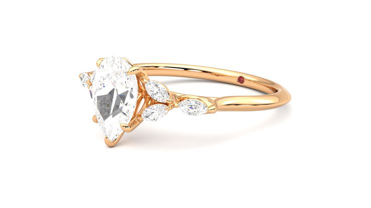 Taylor & Hart Tamora Pear Engagement Ring 360 degree image 24