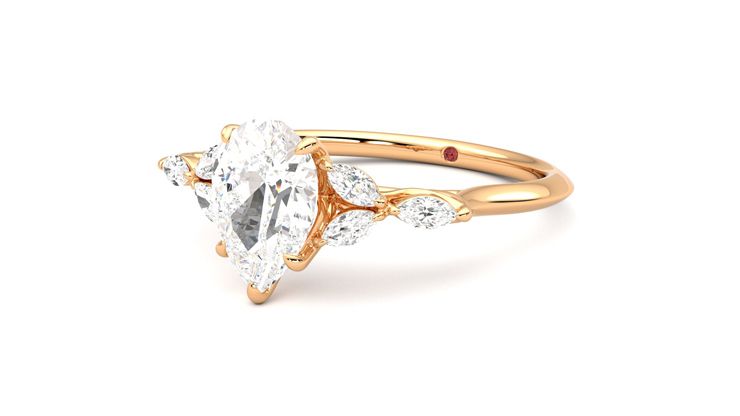 Taylor & Hart Tamora Pear Engagement Ring 360 degree image 25