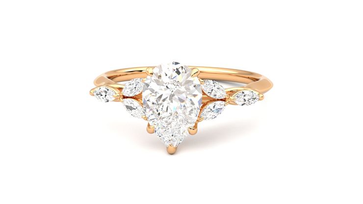 Taylor & Hart Tamora Pear Engagement Ring 360 degree image 28