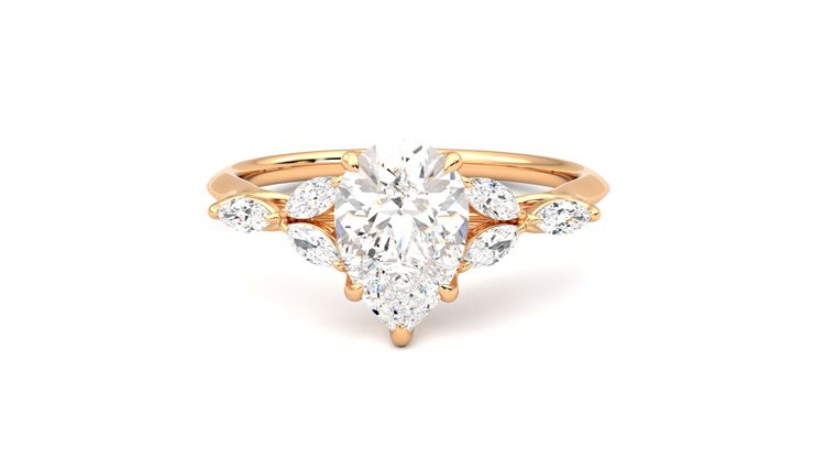 Taylor & Hart Tamora Pear Engagement Ring 360 degree image 29