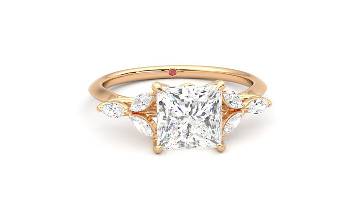 Taylor & Hart Tamora Princess Engagement Ring 360 degree image 2