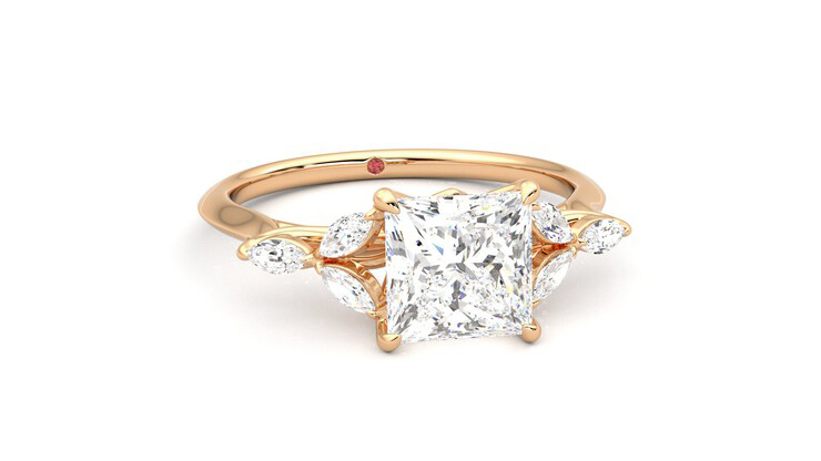 Taylor & Hart Tamora Princess Engagement Ring 360 degree image 3