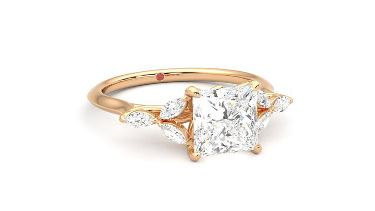 Taylor & Hart Tamora Princess Engagement Ring 360 degree image 4