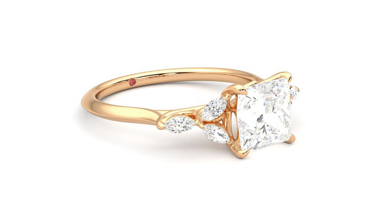 Taylor & Hart Tamora Princess Engagement Ring 360 degree image 6