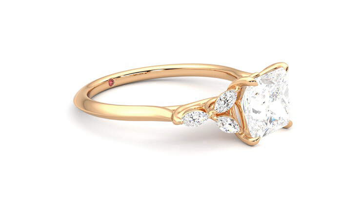 Taylor & Hart Tamora Princess Engagement Ring 360 degree image 7