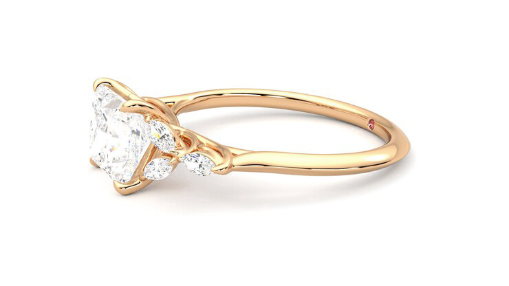 Taylor & Hart Tamora Princess Engagement Ring 360 degree image 22