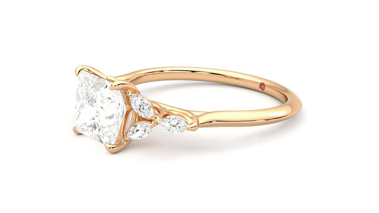 Taylor & Hart Tamora Princess Engagement Ring 360 degree image 23