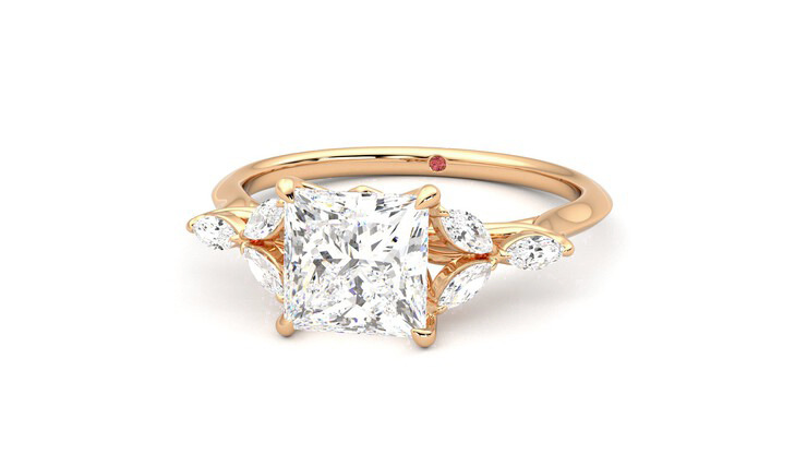 Taylor & Hart Tamora Princess Engagement Ring 360 degree image 27