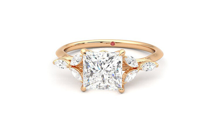 Taylor & Hart Tamora Princess Engagement Ring 360 degree image 28