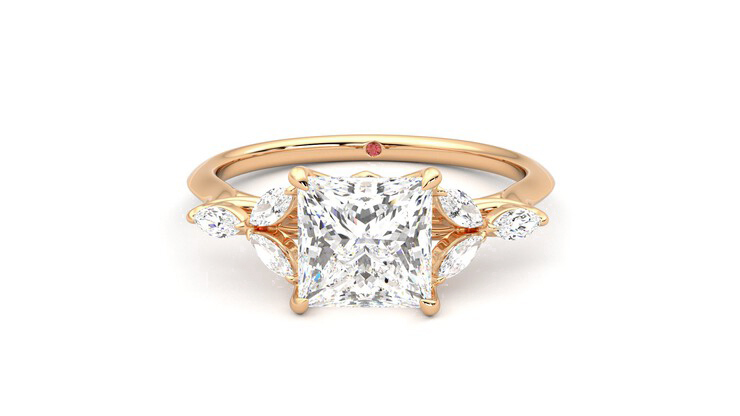Taylor & Hart Tamora Princess Engagement Ring 360 degree image 29