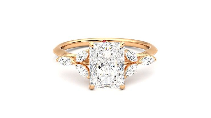 Taylor & Hart Tamora Radiant Engagement Ring 360 degree image 1