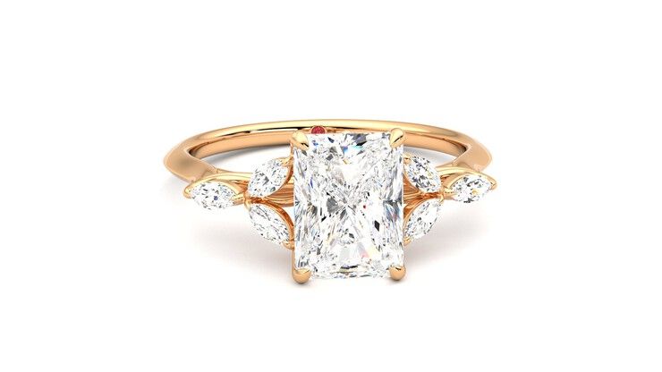 Taylor & Hart Tamora Radiant Engagement Ring 360 degree image 2