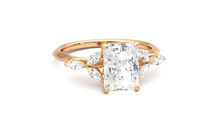 Taylor & Hart Tamora Radiant Engagement Ring 360 degree image 3