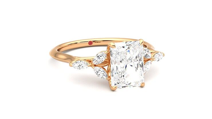 Taylor & Hart Tamora Radiant Engagement Ring 360 degree image 4