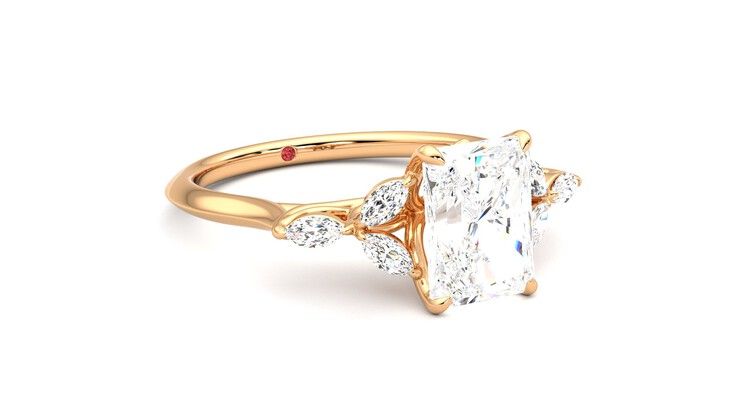 Taylor & Hart Tamora Radiant Engagement Ring 360 degree image 5