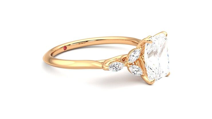 Taylor & Hart Tamora Radiant Engagement Ring 360 degree image 7