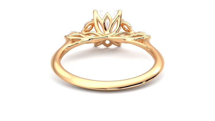 Taylor & Hart Tamora Radiant Engagement Ring 360 degree image 15