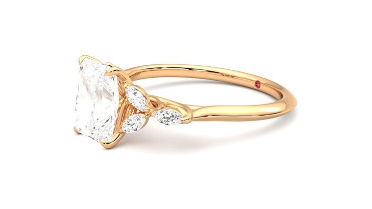 Taylor & Hart Tamora Radiant Engagement Ring 360 degree image 23