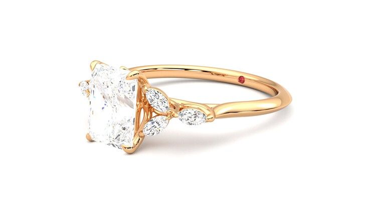 Taylor & Hart Tamora Radiant Engagement Ring 360 degree image 24
