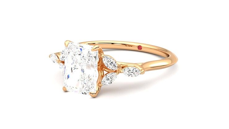 Taylor & Hart Tamora Radiant Engagement Ring 360 degree image 25