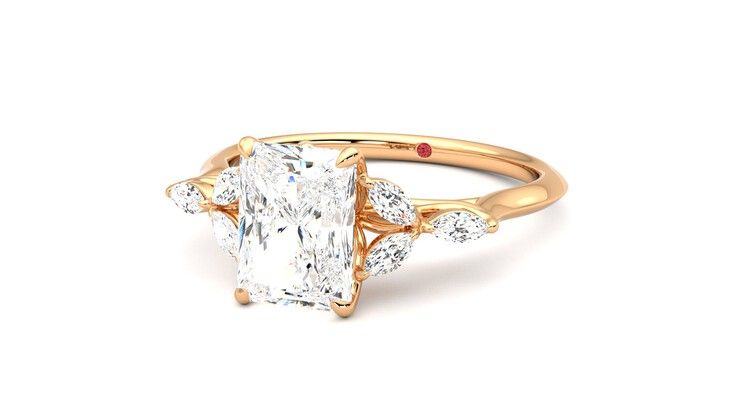 Taylor & Hart Tamora Radiant Engagement Ring 360 degree image 26