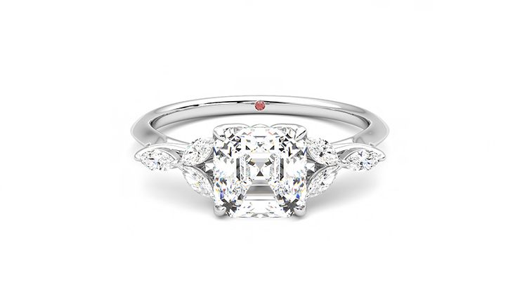 Taylor & Hart Tamora Asscher Engagement Ring 360 degree image 0