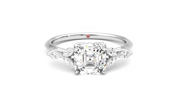 Taylor & Hart Tamora Asscher Engagement Ring 360 degree image 1