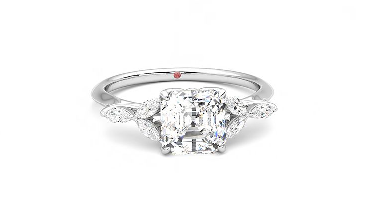 Taylor & Hart Tamora Asscher Engagement Ring 360 degree image 2