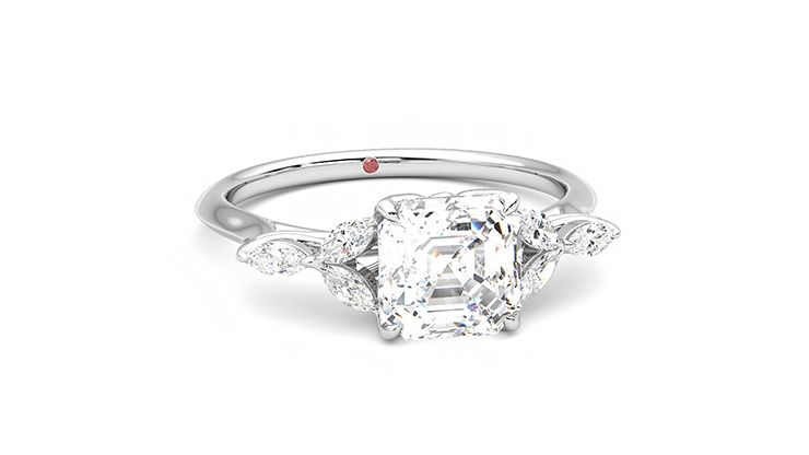 Taylor & Hart Tamora Asscher Engagement Ring 360 degree image 3