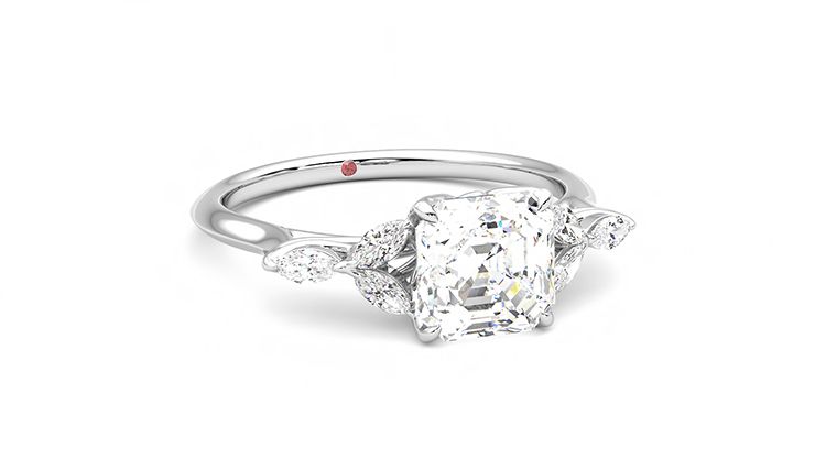 Taylor & Hart Tamora Asscher Engagement Ring 360 degree image 4