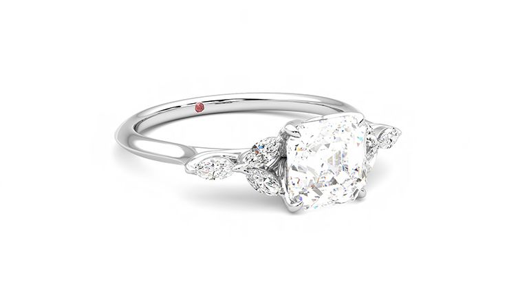 Taylor & Hart Tamora Asscher Engagement Ring 360 degree image 5