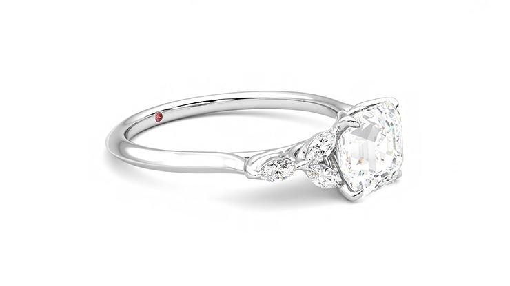 Taylor & Hart Tamora Asscher Engagement Ring 360 degree image 7