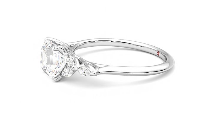 Taylor & Hart Tamora Asscher Engagement Ring 360 degree image 22