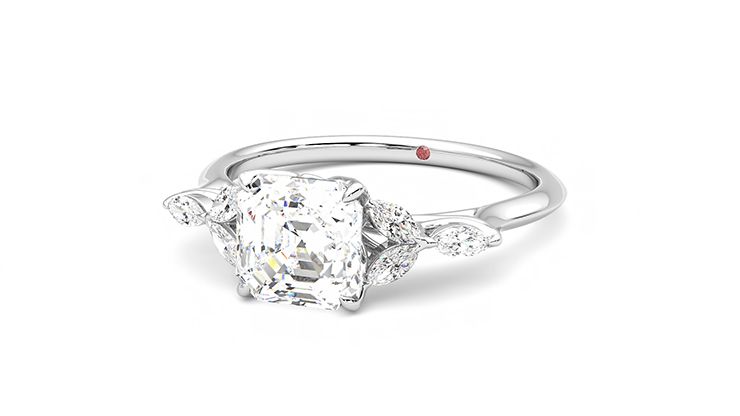 Taylor & Hart Tamora Asscher Engagement Ring 360 degree image 26