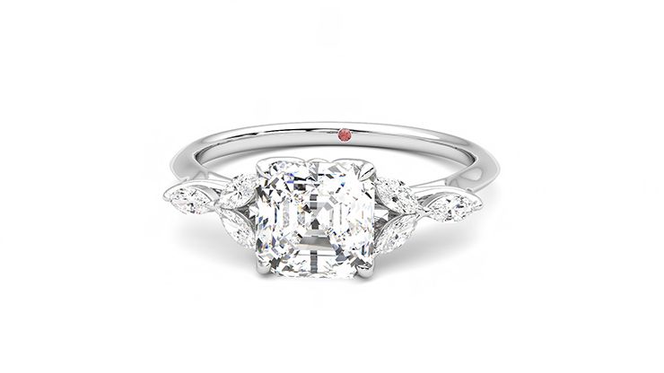 Taylor & Hart Tamora Asscher Engagement Ring 360 degree image 28