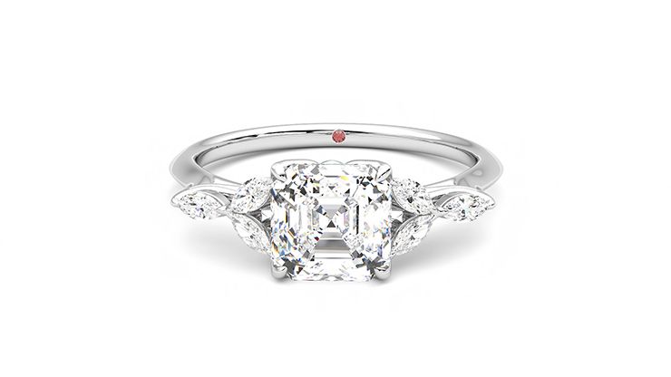 Taylor & Hart Tamora Asscher Engagement Ring 360 degree image 29
