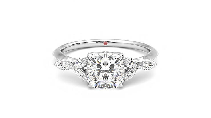Taylor & Hart Tamora Cushion Engagement Ring 360 degree image 0