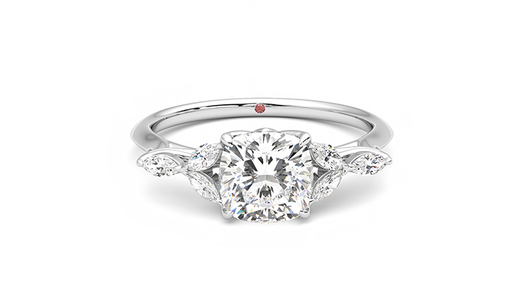 Taylor & Hart Tamora Cushion Engagement Ring 360 degree image 1