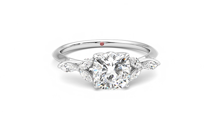Taylor & Hart Tamora Cushion Engagement Ring 360 degree image 2