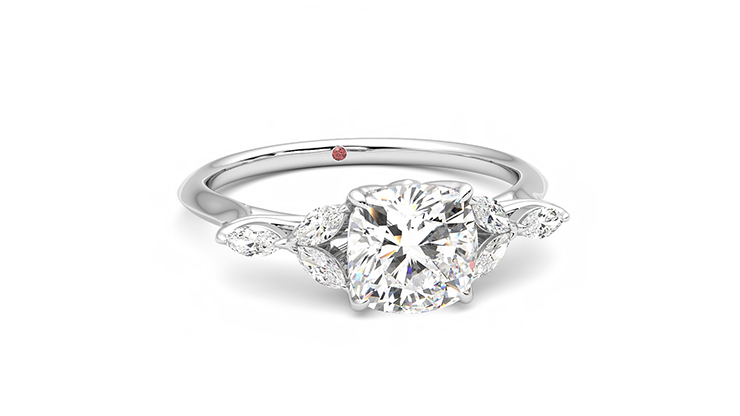 Taylor & Hart Tamora Cushion Engagement Ring 360 degree image 3