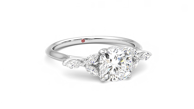 Taylor & Hart Tamora Cushion Engagement Ring 360 degree image 4
