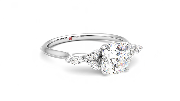 Taylor & Hart Tamora Cushion Engagement Ring 360 degree image 5