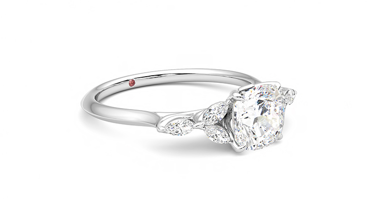 Taylor & Hart Tamora Cushion Engagement Ring 360 degree image 6