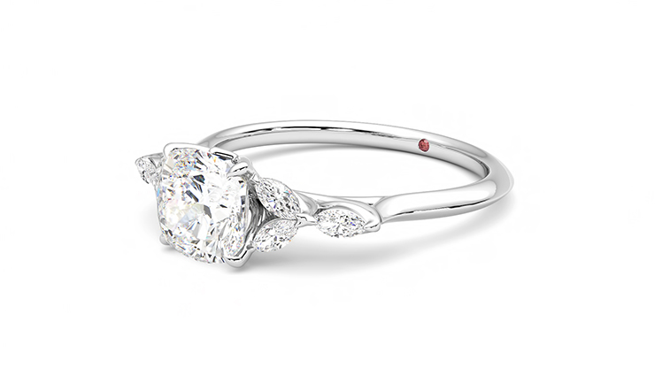 Taylor & Hart Tamora Cushion Engagement Ring 360 degree image 24