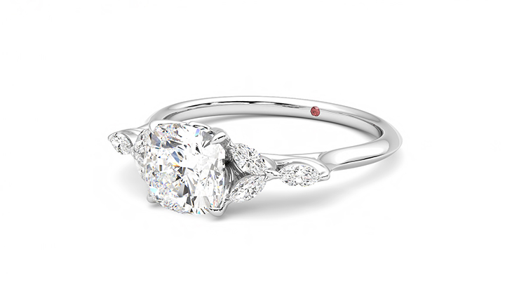 Taylor & Hart Tamora Cushion Engagement Ring 360 degree image 25