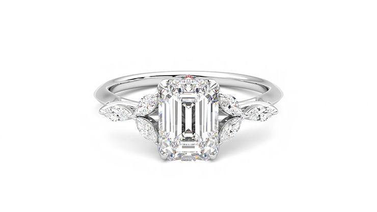 Taylor & Hart Tamora Emerald Engagement Ring 360 degree image 0