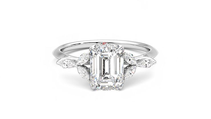Taylor & Hart Tamora Emerald Engagement Ring 360 degree image 1