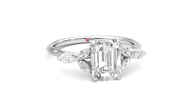 Taylor & Hart Tamora Emerald Engagement Ring 360 degree image 3